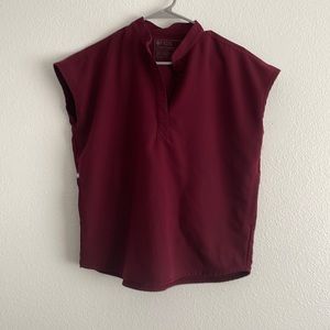 Maroon figs scrub top